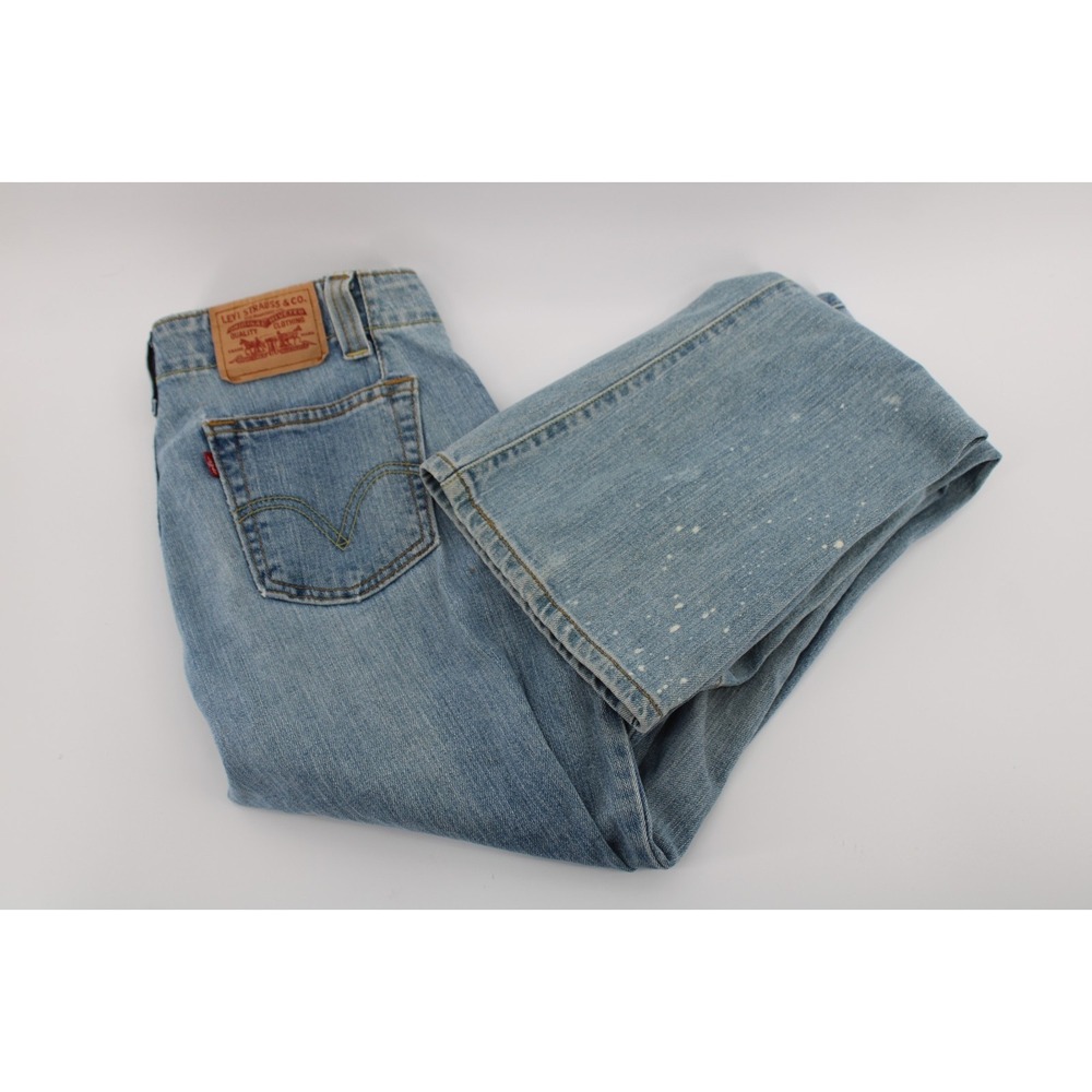 Levi's 525 Boot Cut Denim Jeans 6 Long Beach Splatter women's
